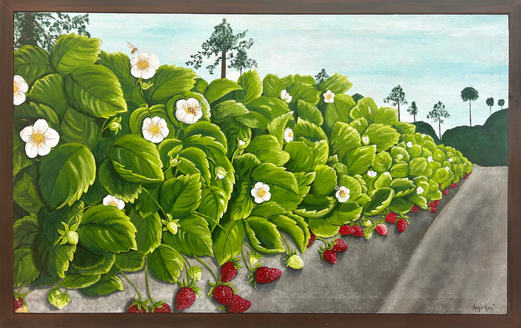 Strawberry Fields- Original Art - large acrylic painting - Florida Art