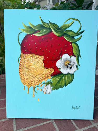 Honey Berry - Original Art - Strawberry Painting