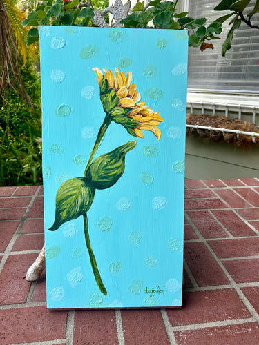 Sunny Days - Original Art on wood - Acrylic Painting - Sunflower Art