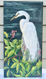 Joy Reigns - Original Artwork - Great Egret- Nature Art