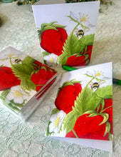 Load image into Gallery viewer, The Berry &amp; The Bee Note Cards- Strawberry Note Cards -Stationary- Art gifts